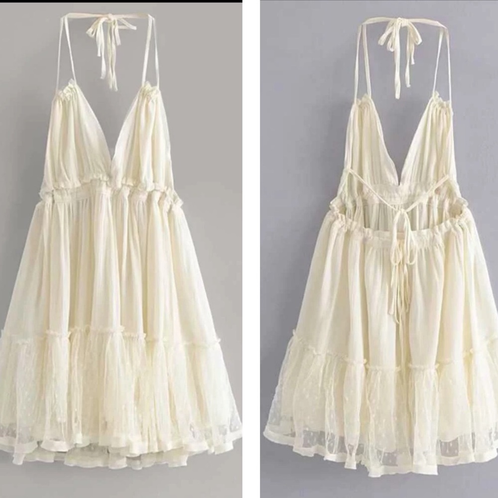 New Halter Neck Boho Mini Dress - Picture 10 of 12